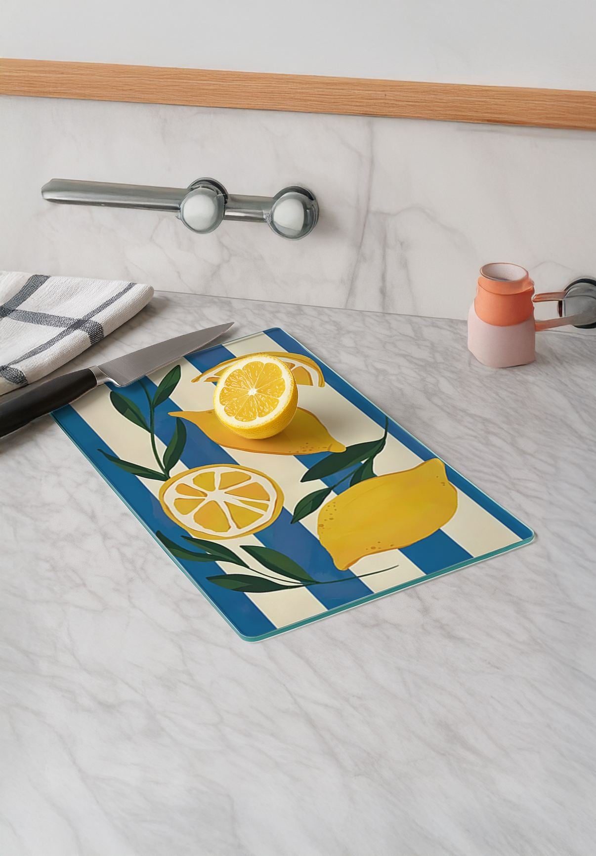 Tábua de corte em vidro temperado – 20 x 30 cm – Multicolorido