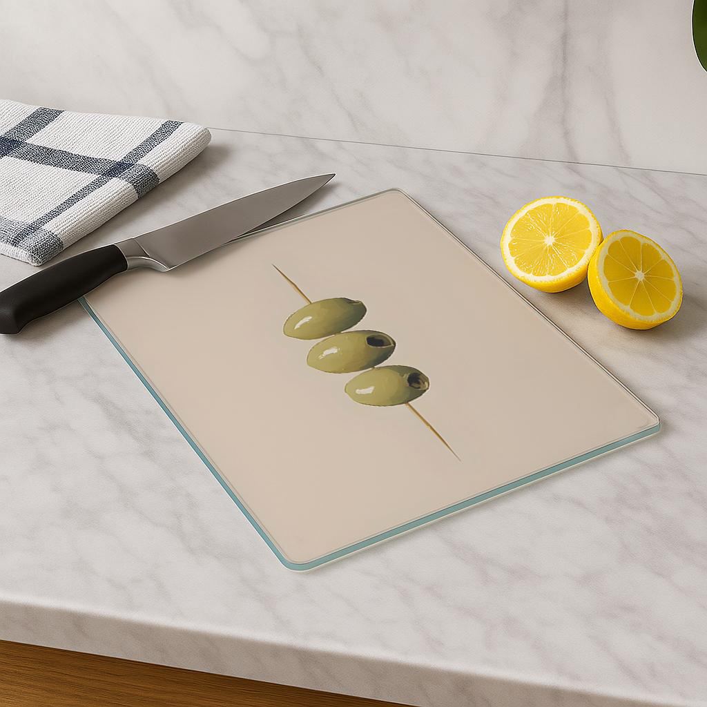 Tábua de corte em vidro temperado – 20 x 30 cm – Multicolorido