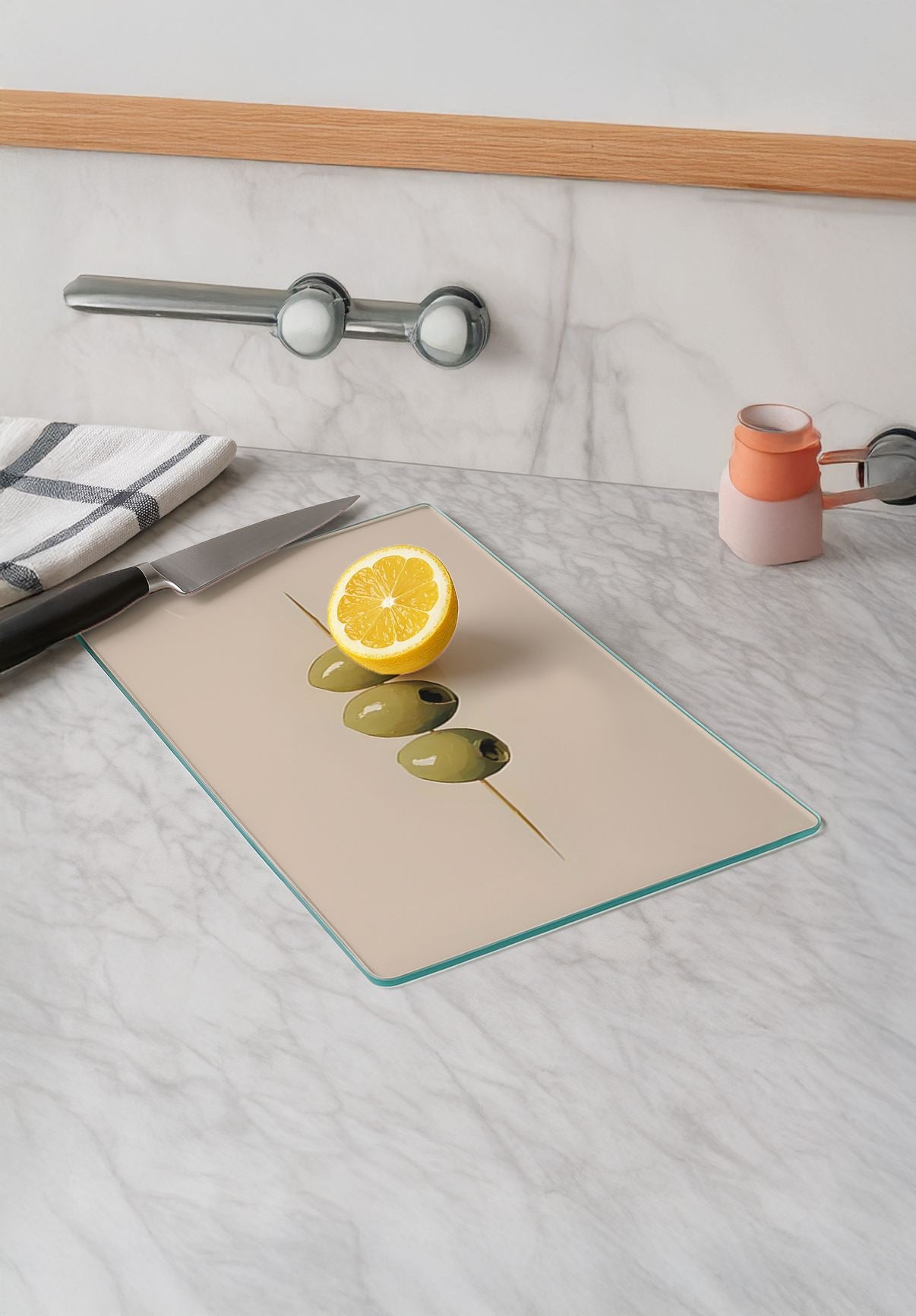 Tábua de corte em vidro temperado – 20 x 30 cm – Multicolorido