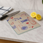 Tábua de corte em vidro temperado – 20 x 30 cm – Multicolorido