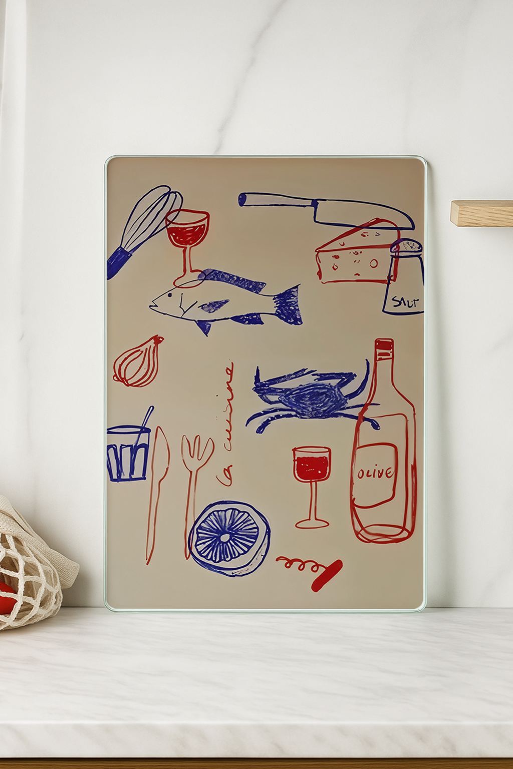 Tábua de corte em vidro temperado – 20 x 30 cm – Multicolorido