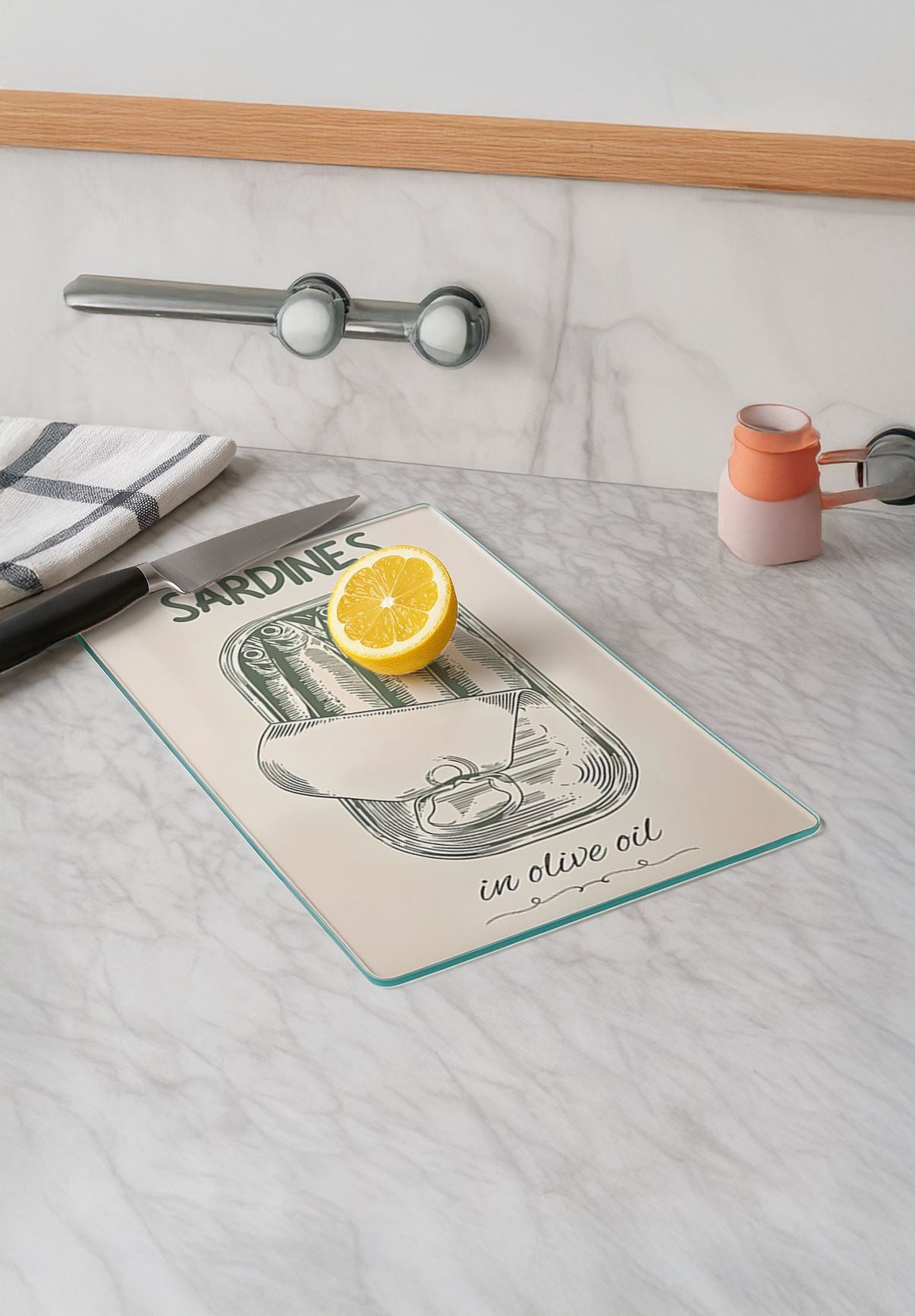 Tábua de corte – 20 x 30 cm – Multicolorido – Vidro temperado