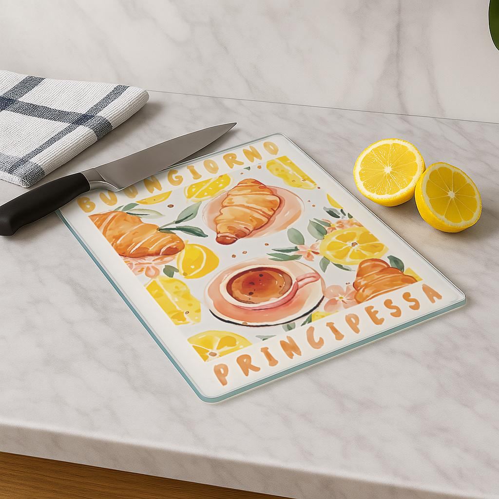 Tábua de Corte em Vidro Temperado – 20 x 30 cm – Multicolorido