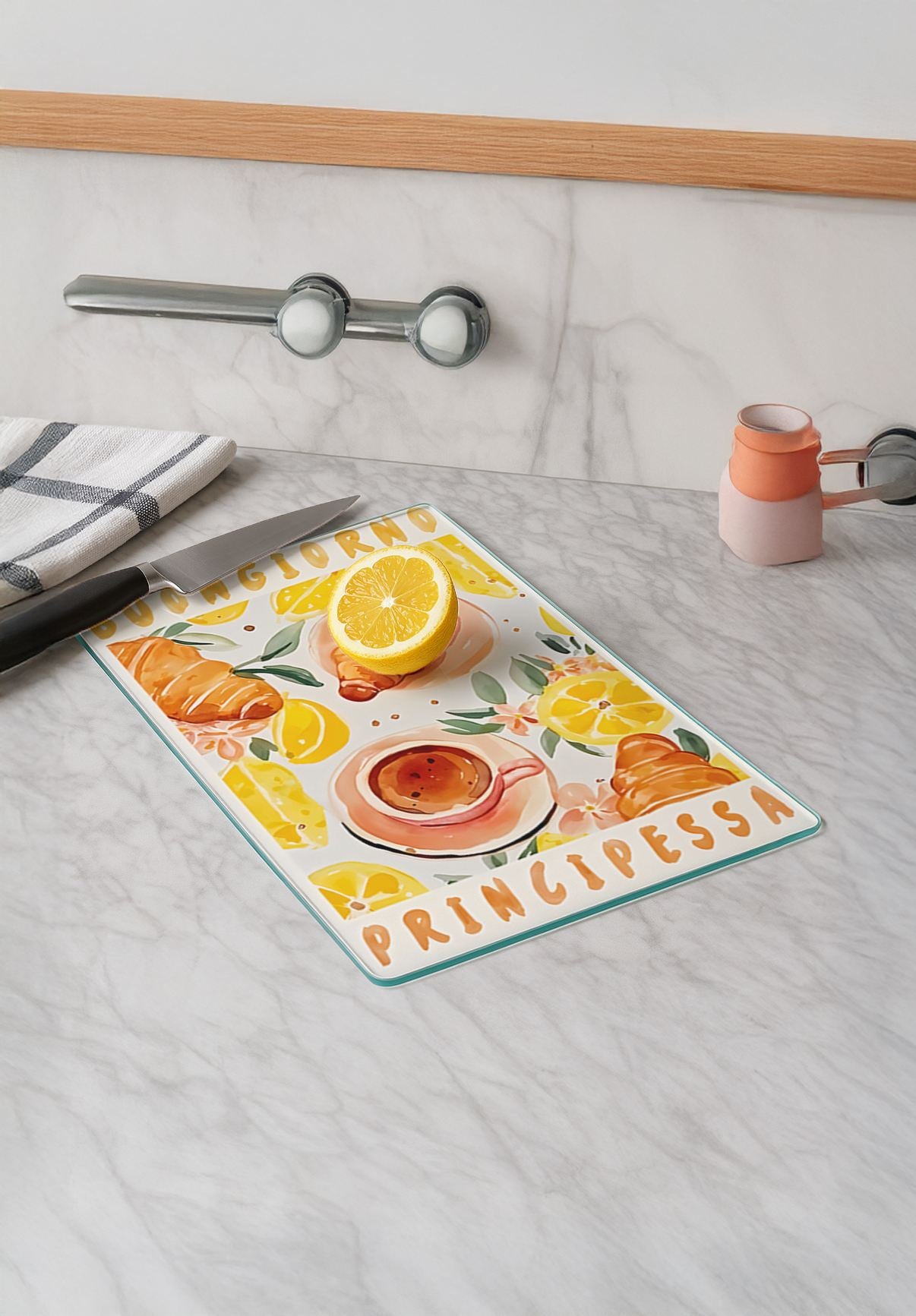 Tábua de Corte em Vidro Temperado – 20 x 30 cm – Multicolorido