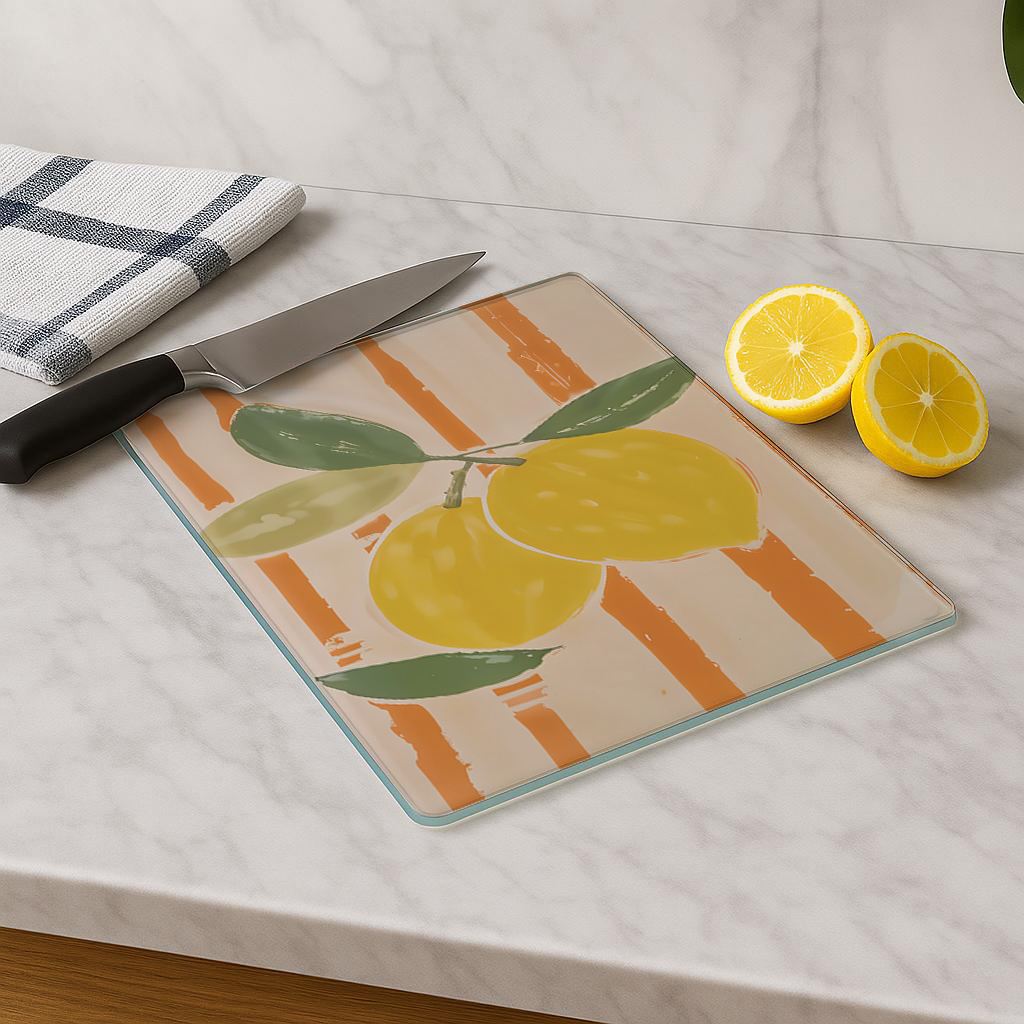 Tábua de Corte – 20 x 30 cm – Multicolorido – Vidro Temperado