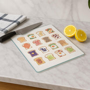 Tábua de corte em vidro temperado – 20 x 30 cm – Multicolorido