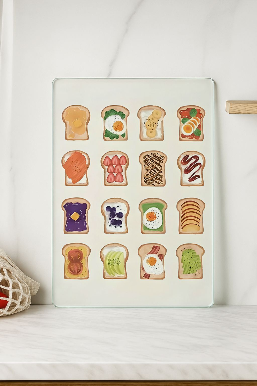 Tábua de corte em vidro temperado – 20 x 30 cm – Multicolorido