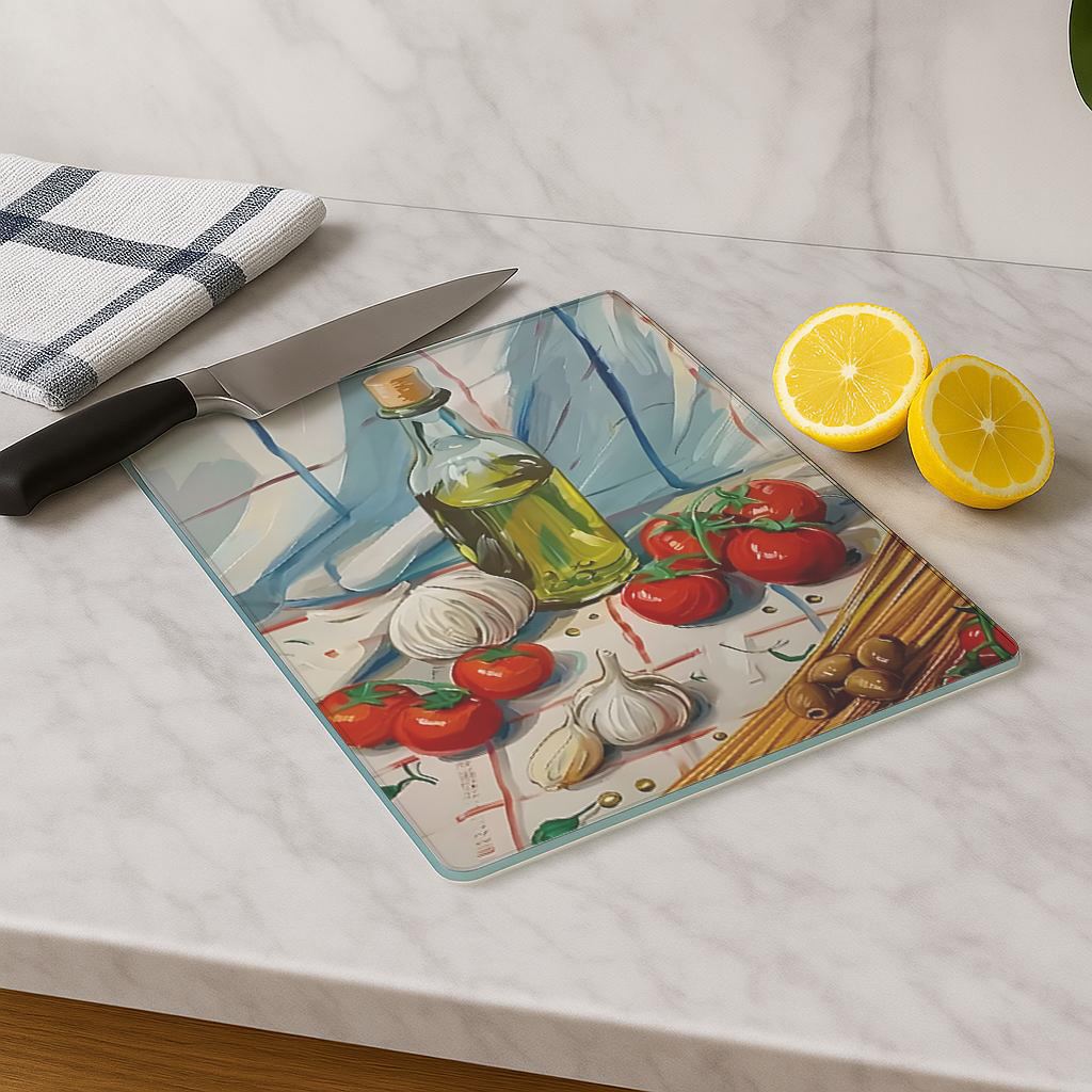 Tábua de corte – 20 x 30 cm – Multicolorido – vidro temperado