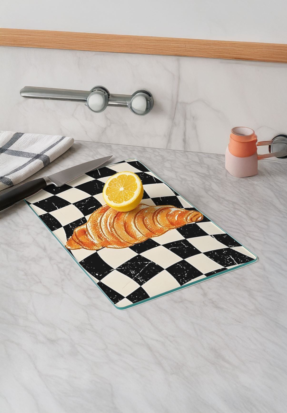 Tábua de corte em vidro temperado – 20 x 30 cm – Multicolorido