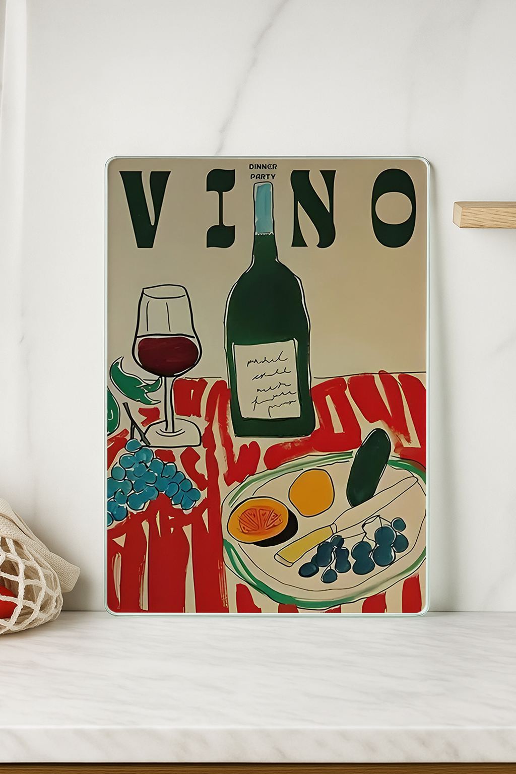 Tábua de corte em vidro temperado – 20 x 30 cm – Multicolorido