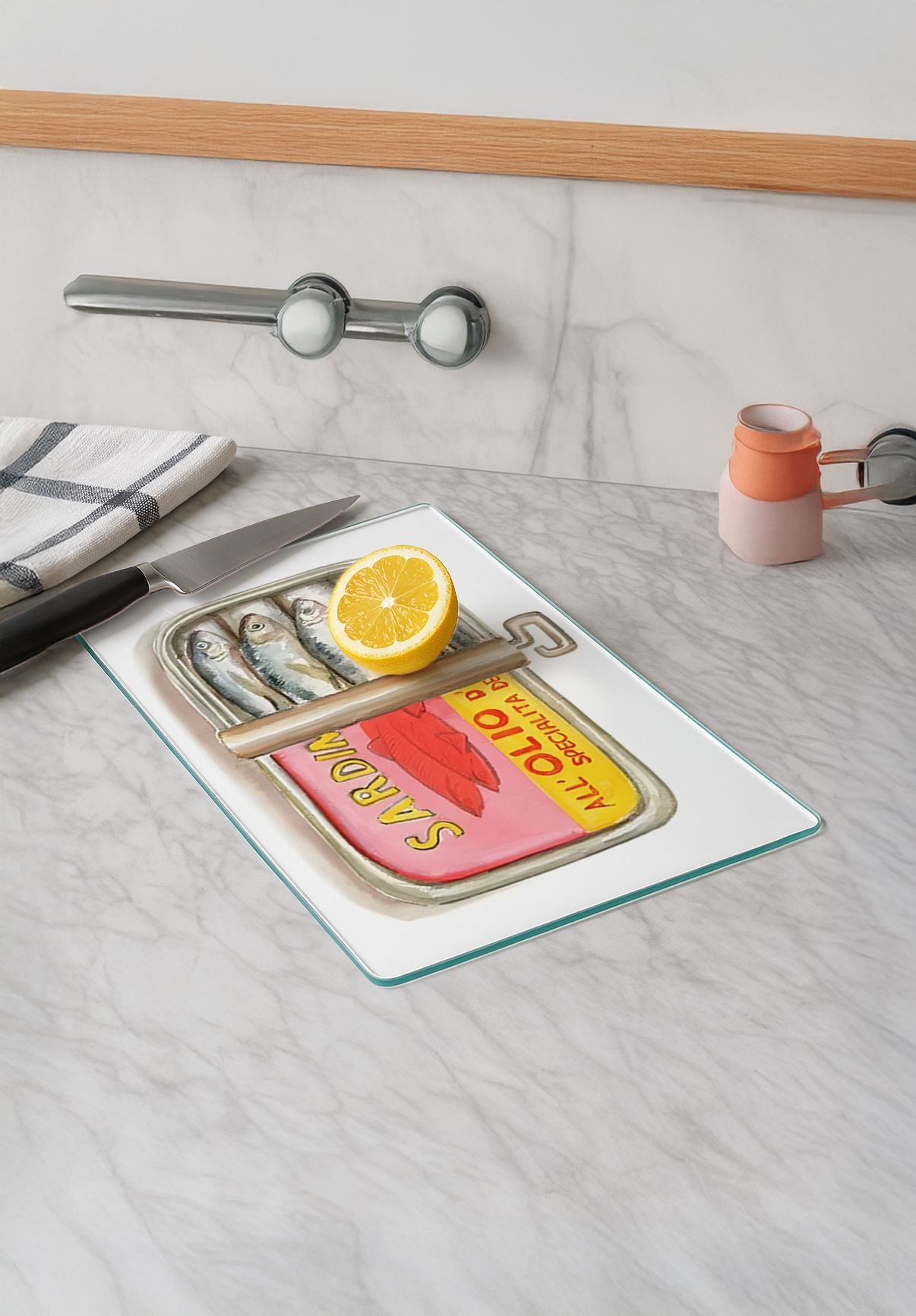 Tábua de corte em vidro temperado – 20 x 30 cm – Multicolorido