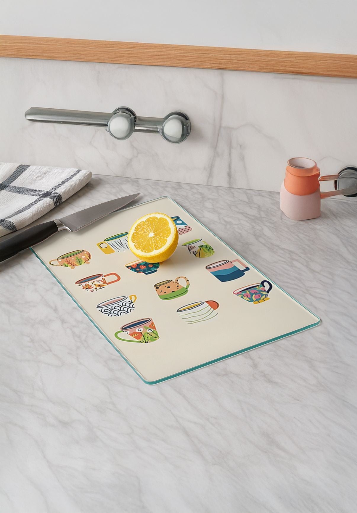 Tábua de Corte em Vidro Temperado – 20 x 30 cm – Multicolorido