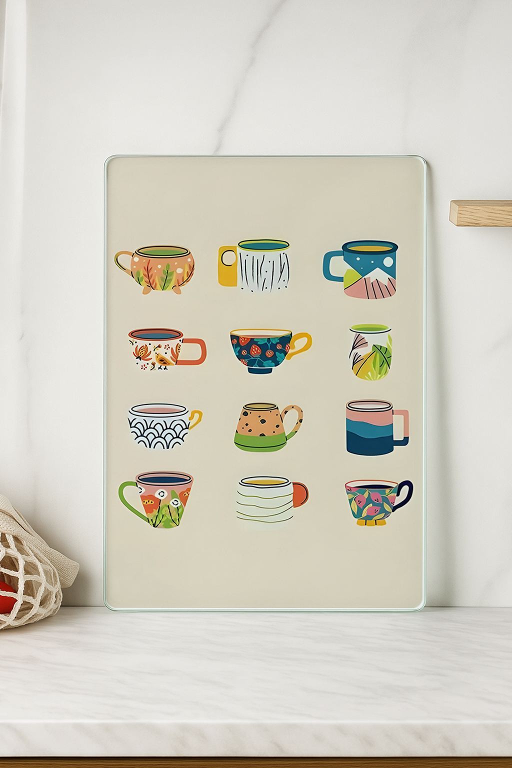 Tábua de Corte em Vidro Temperado – 20 x 30 cm – Multicolorido