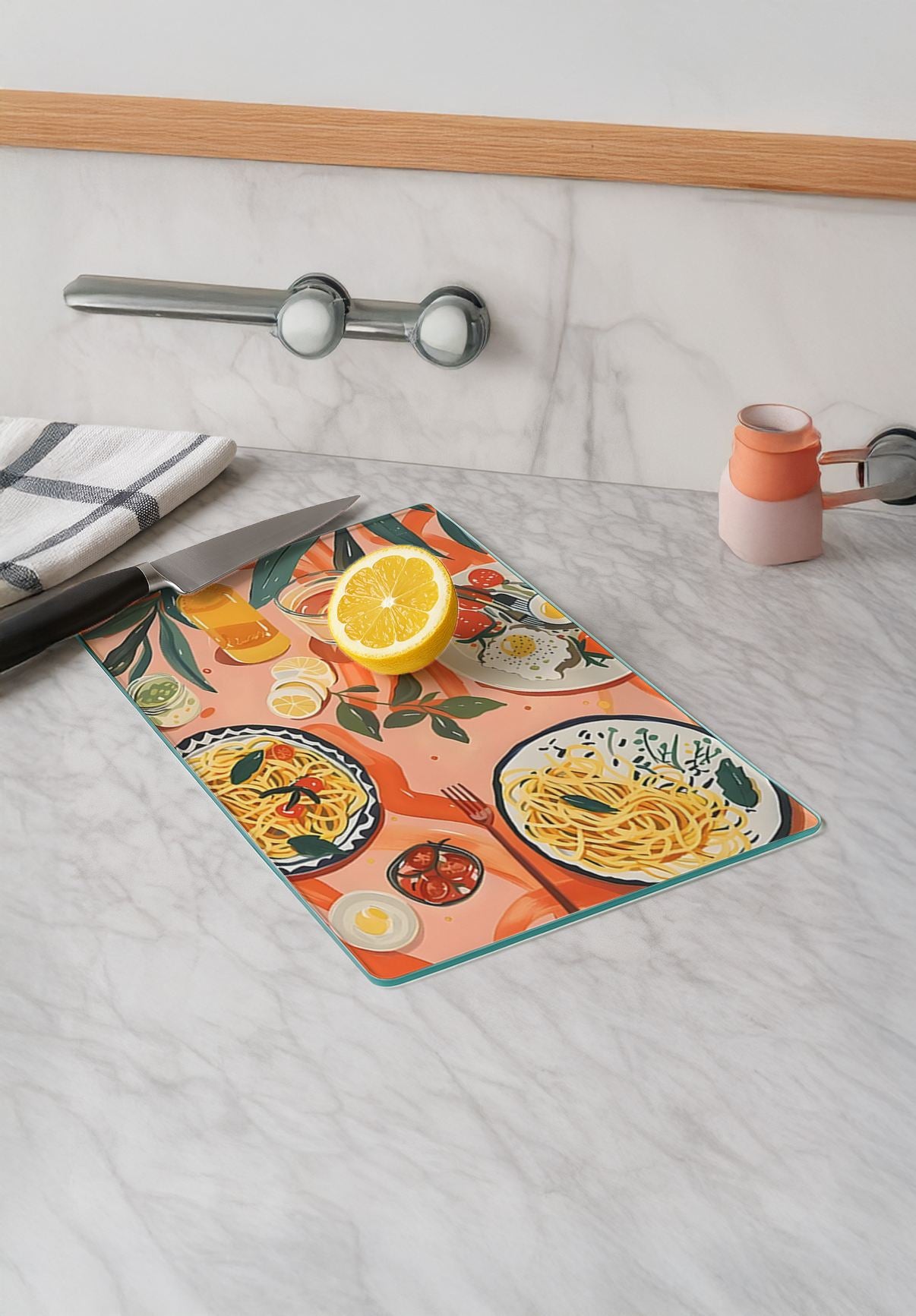 Tábua de Corte em Vidro Temperado – 20 x 30 cm – Multicolorido