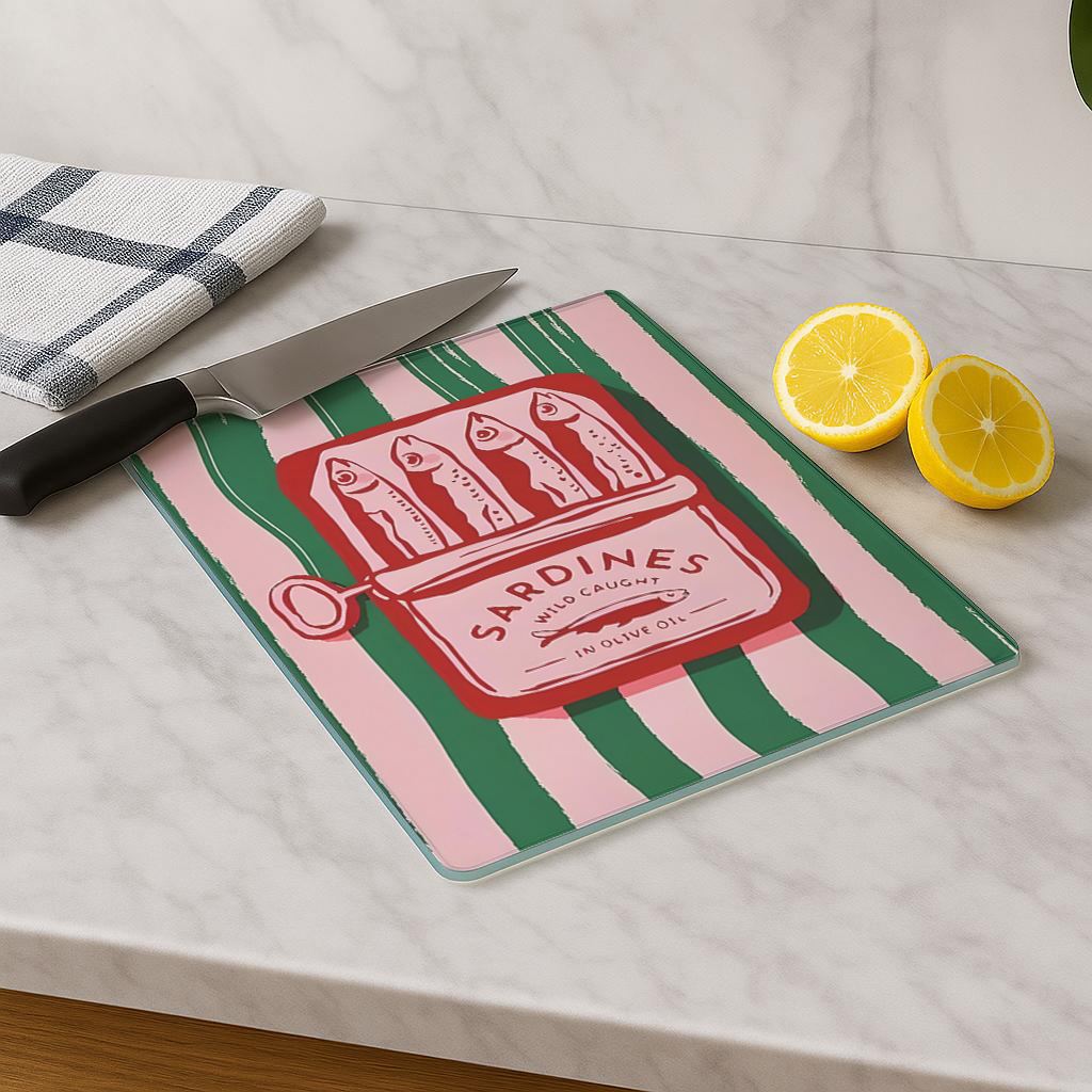 Tábua de corte em vidro temperado – 20 x 30 cm – Multicolorido