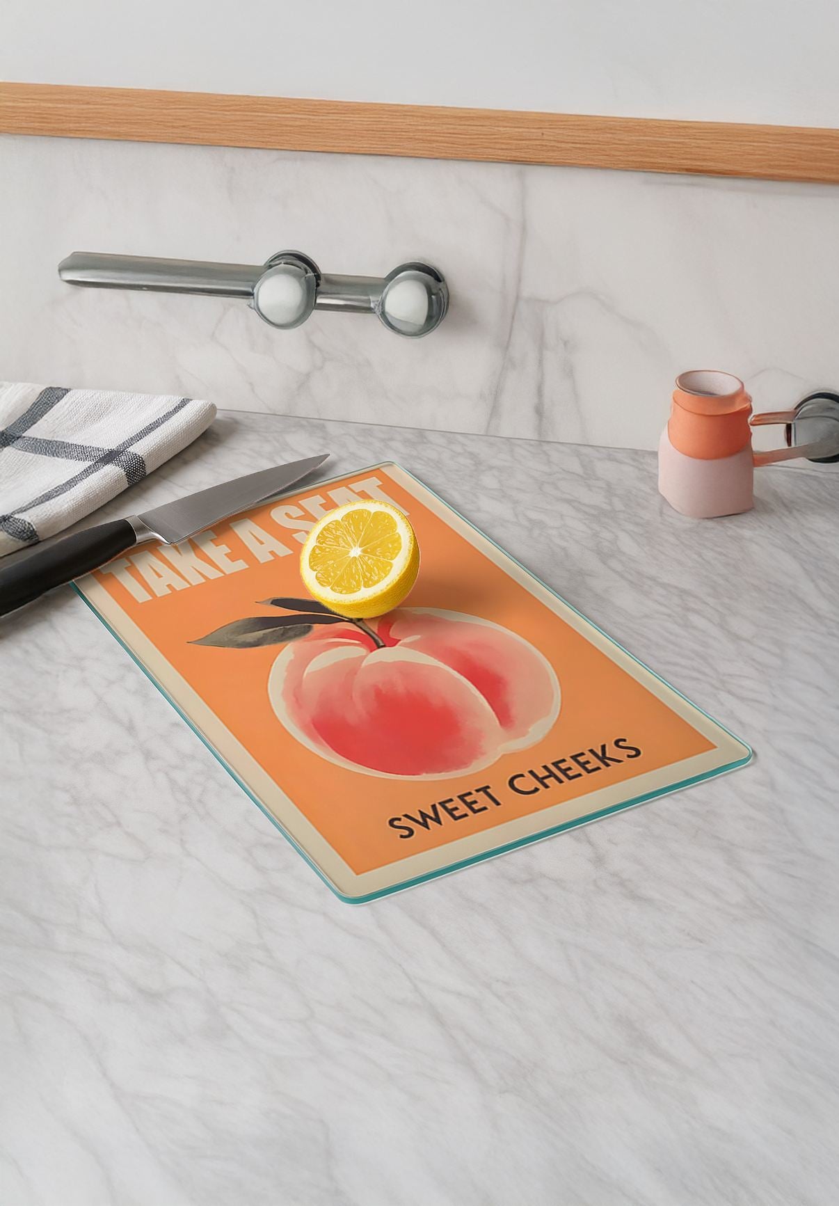 Tábua de corte em vidro temperado – 20 x 30 cm – Multicolorido