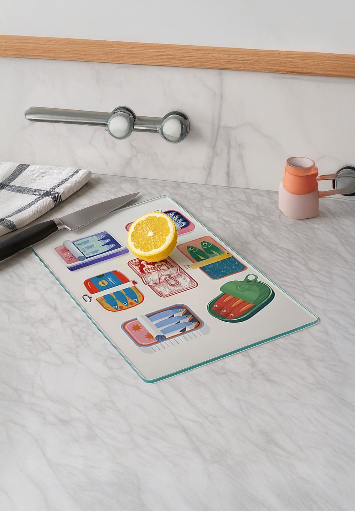 Tábua de Corte em Vidro Temperado – 20 x 30 cm – Multicolorido