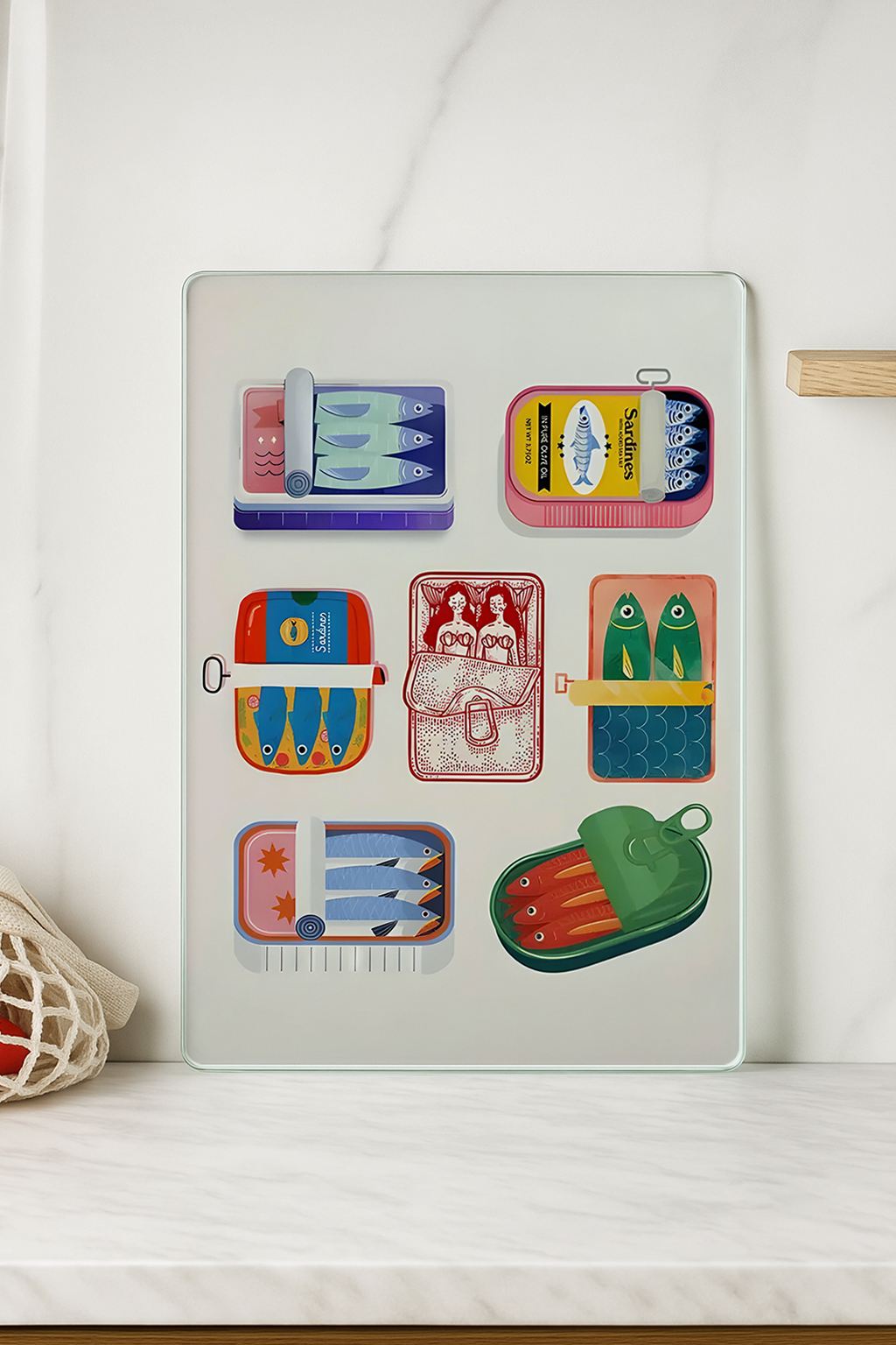 Tábua de Corte em Vidro Temperado – 20 x 30 cm – Multicolorido