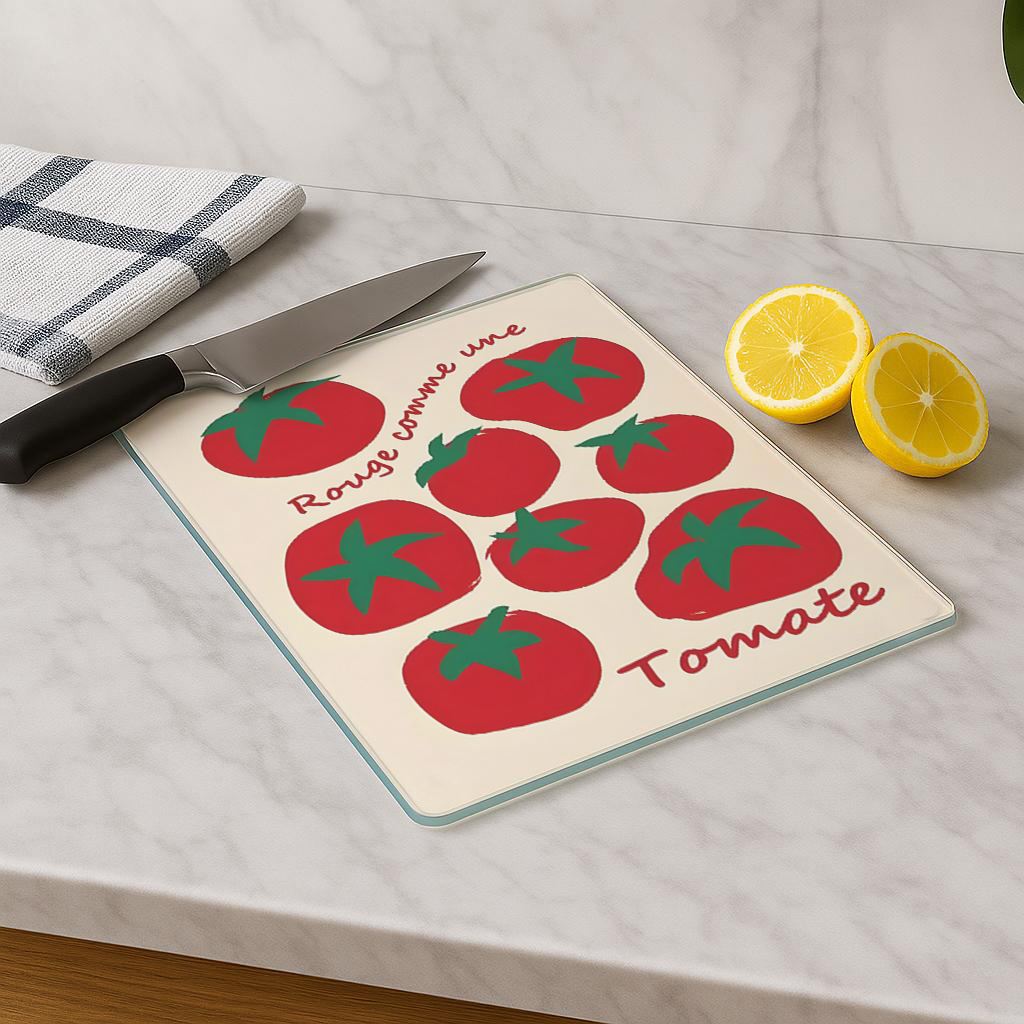 Tábua de corte em vidro temperado – 20 x 30 cm – multicolorido