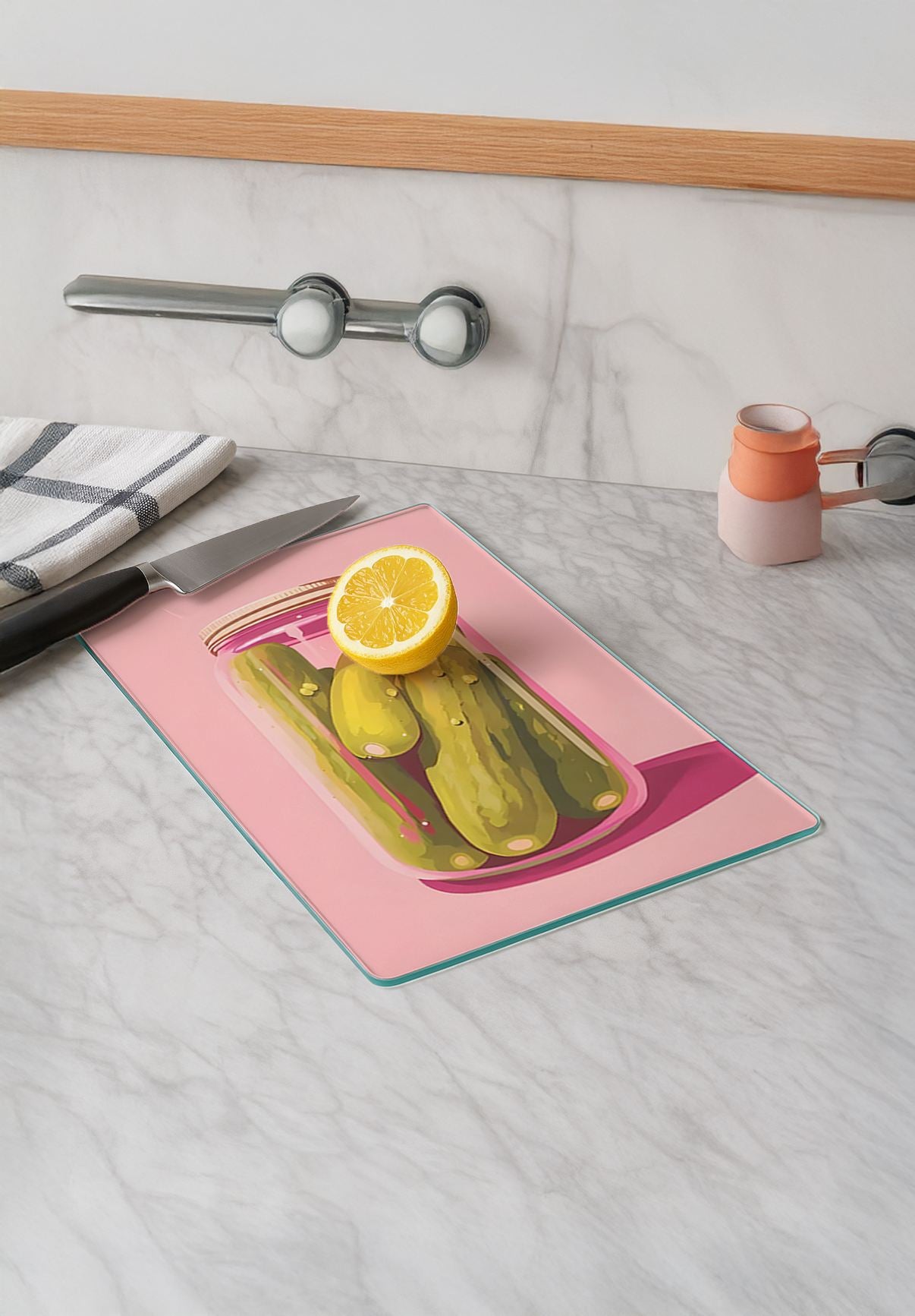 Tábua de Corte – 20 x 30 cm – Multicolorido – Vidro Temperado