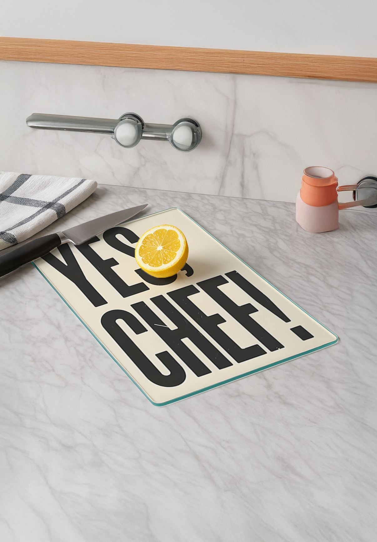 Tábua de corte em vidro temperado – 20 x 30 cm – Multicolorido