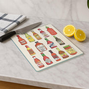 Tábua de corte em vidro temperado – 20 x 30 cm – Multicolorido