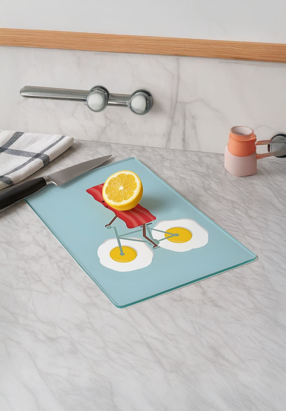 Tábua de Corte – 20 x 30 cm – Multicolorido – Vidro Temperado
