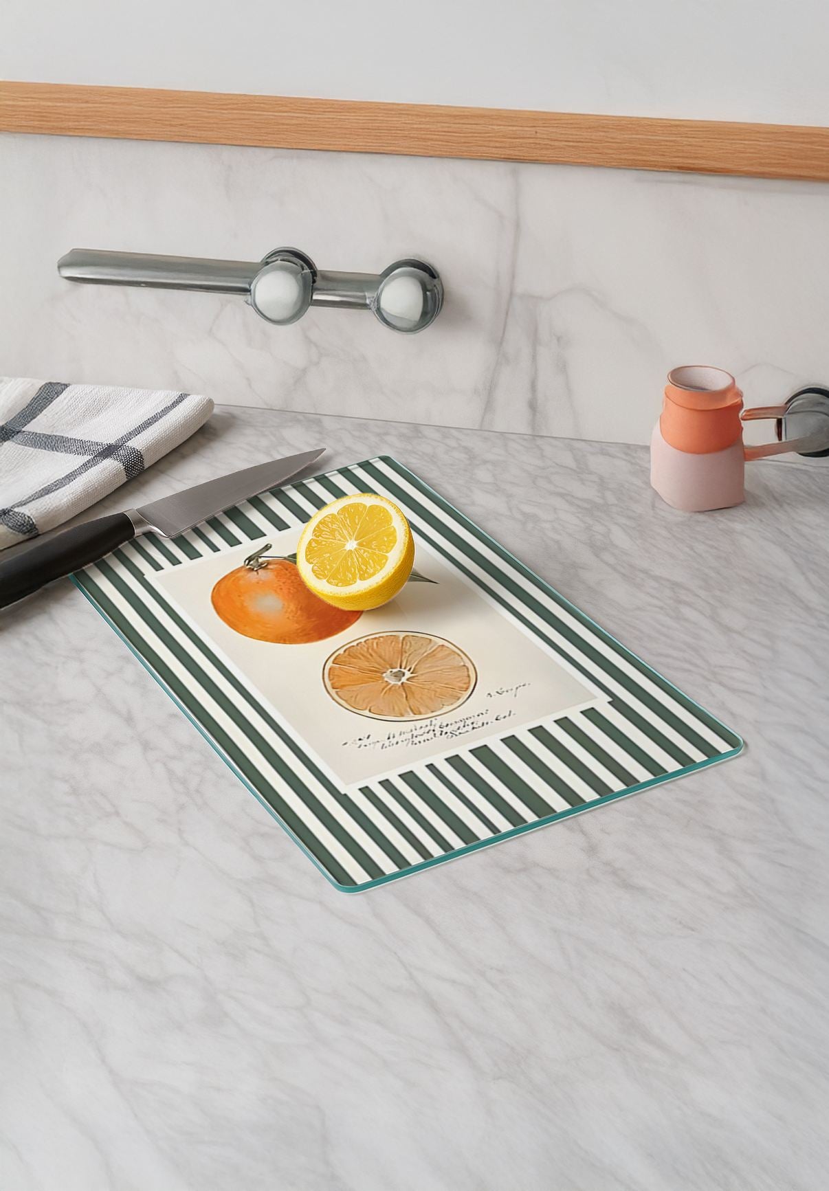 Tábua de corte de vidro temperado – 20 x 30 cm – multicolorido