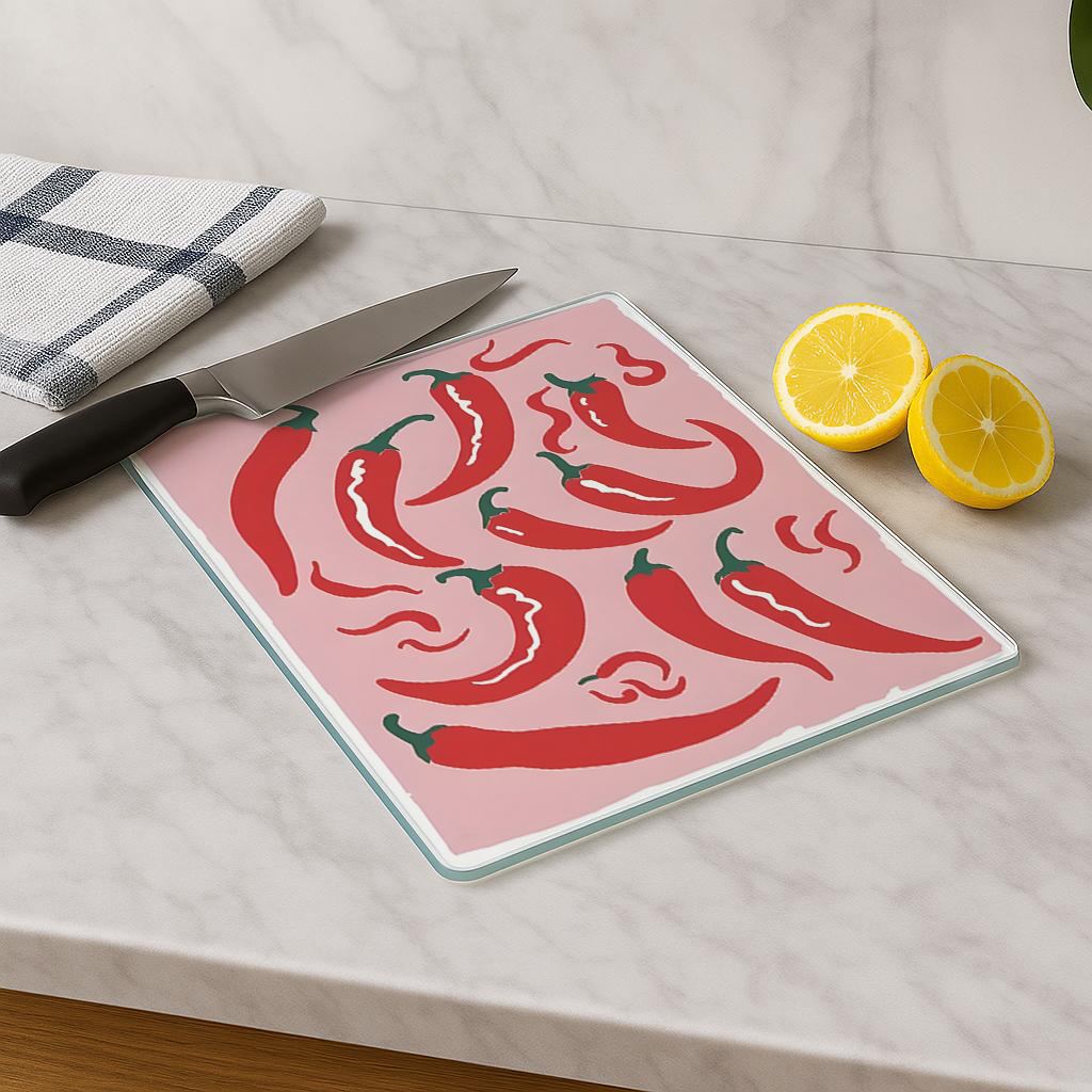 Tábua de Corte em Vidro Temperado – 20 x 30 cm – Multicolorido