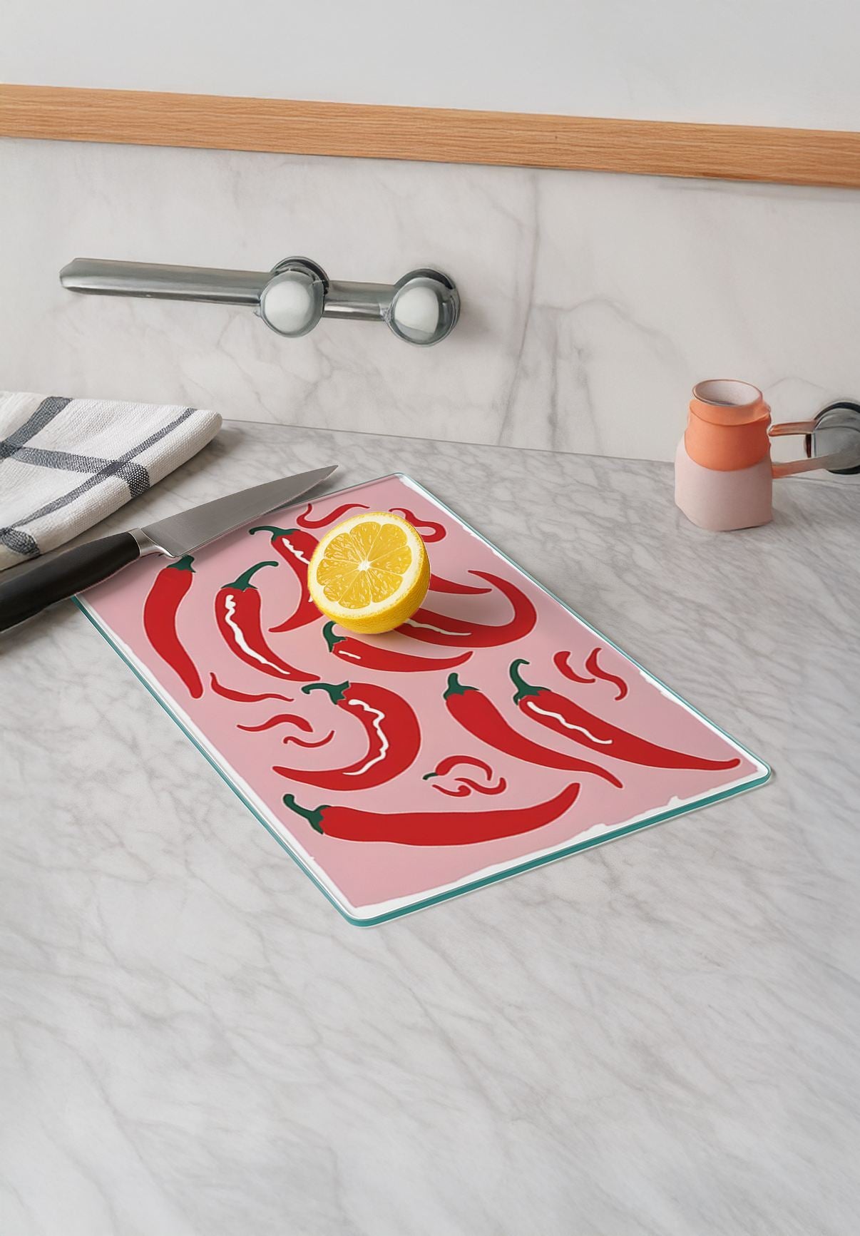 Tábua de Corte em Vidro Temperado – 20 x 30 cm – Multicolorido