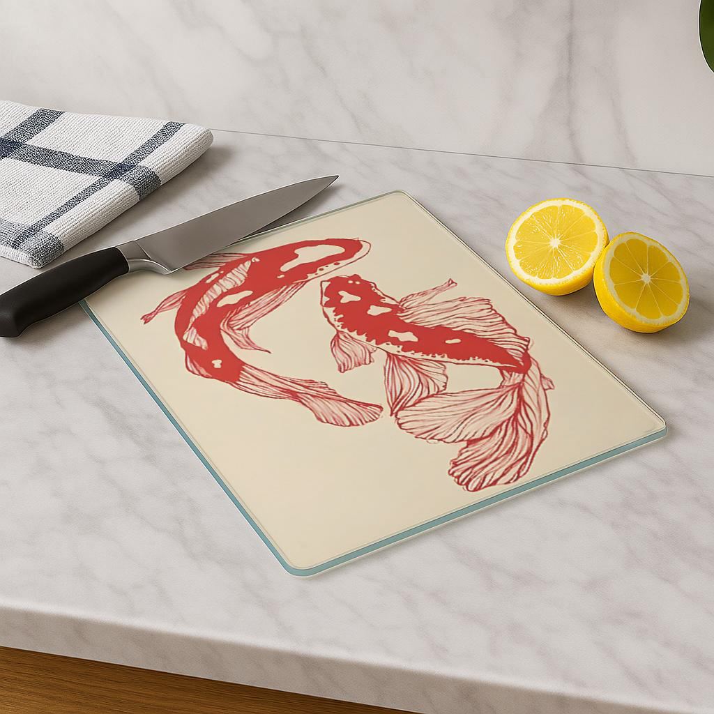 Tábua de corte em vidro temperado – 20 x 30 cm – Multicolorido