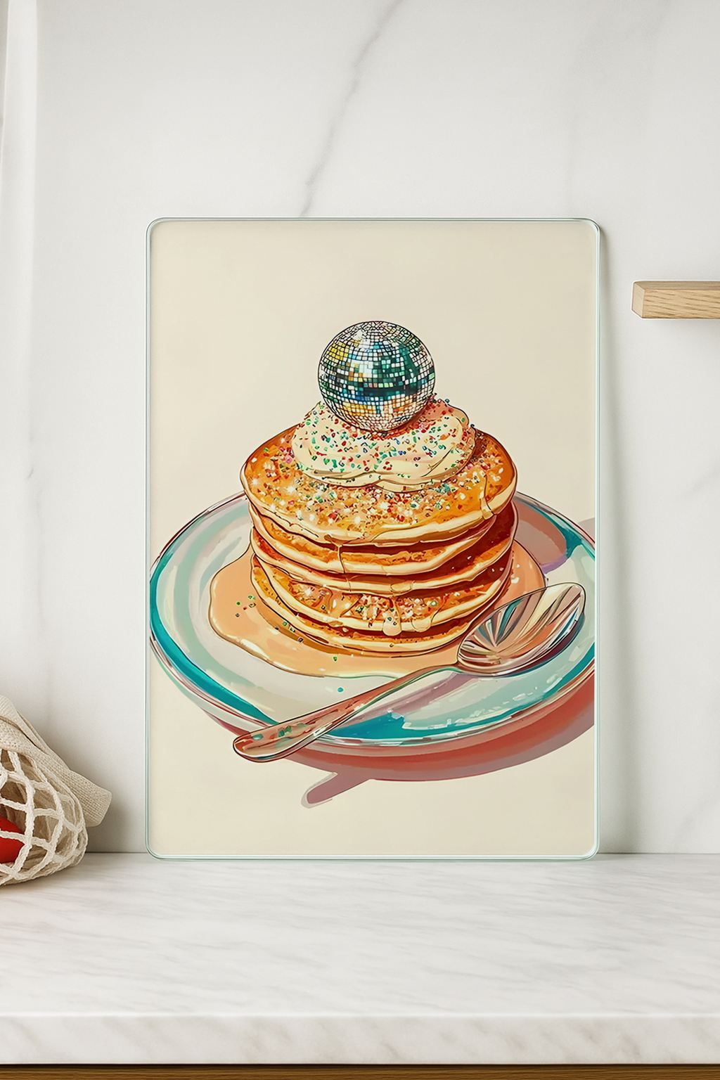 Tábua de corte em vidro temperado – 20 x 30 cm – Multicolorido