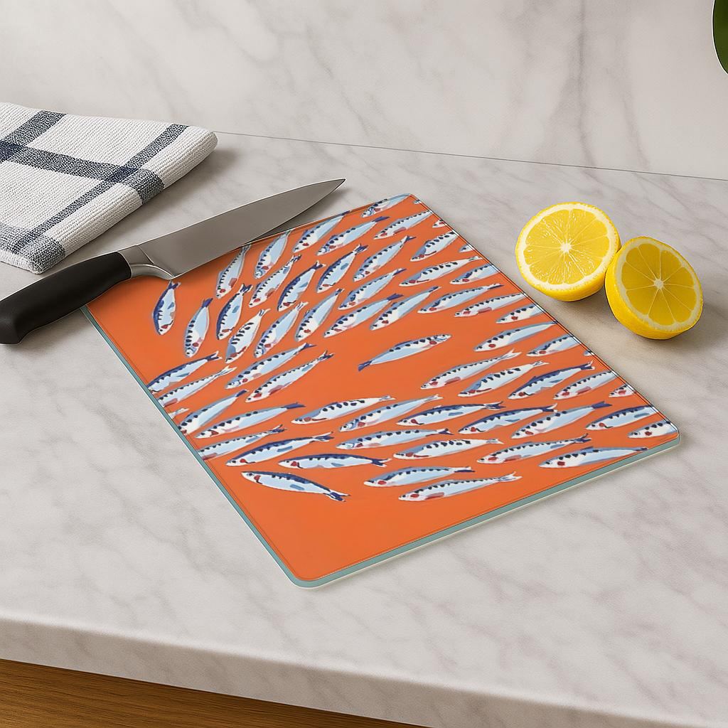 Tábua de corte de vidro temperado – 20 x 30 cm – Multicolorido