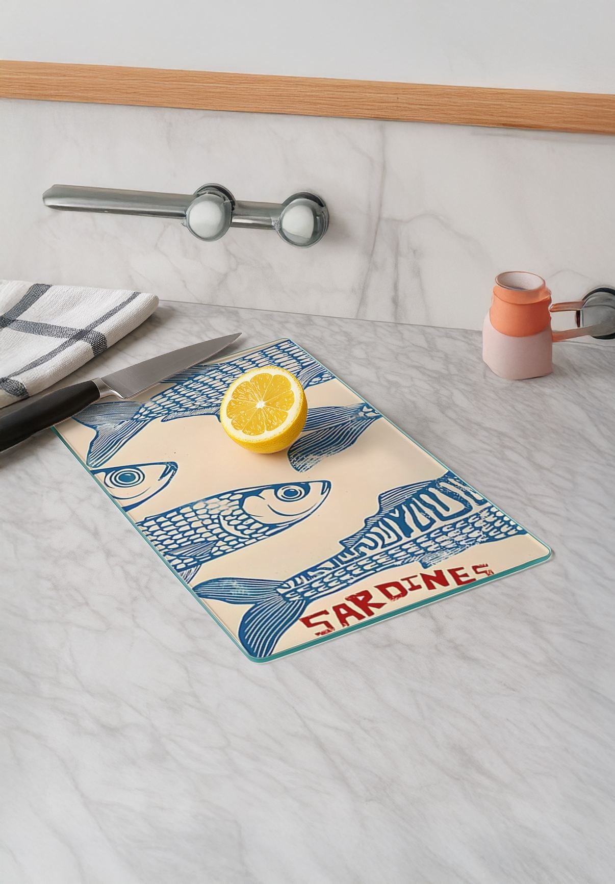 Tábua de corte de vidro temperado – 20 x 30 cm – multicolorido