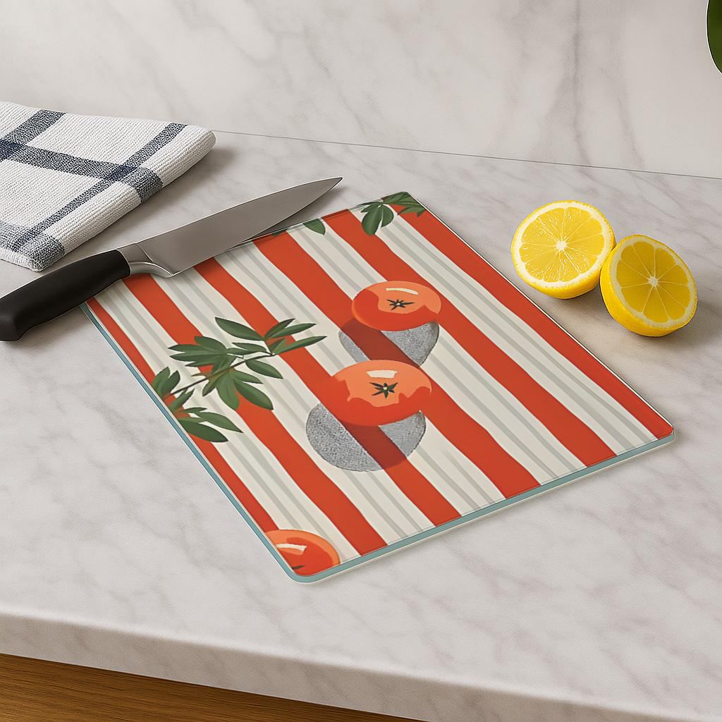 Tábua de corte em vidro temperado – 20 x 30 cm – multicolorido