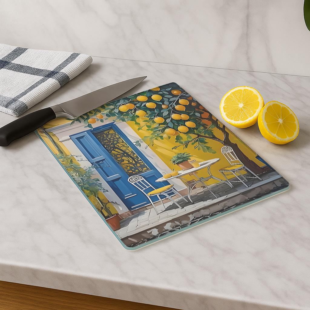 Tábua de corte em vidro temperado – 20 x 30 cm – Multicolorido