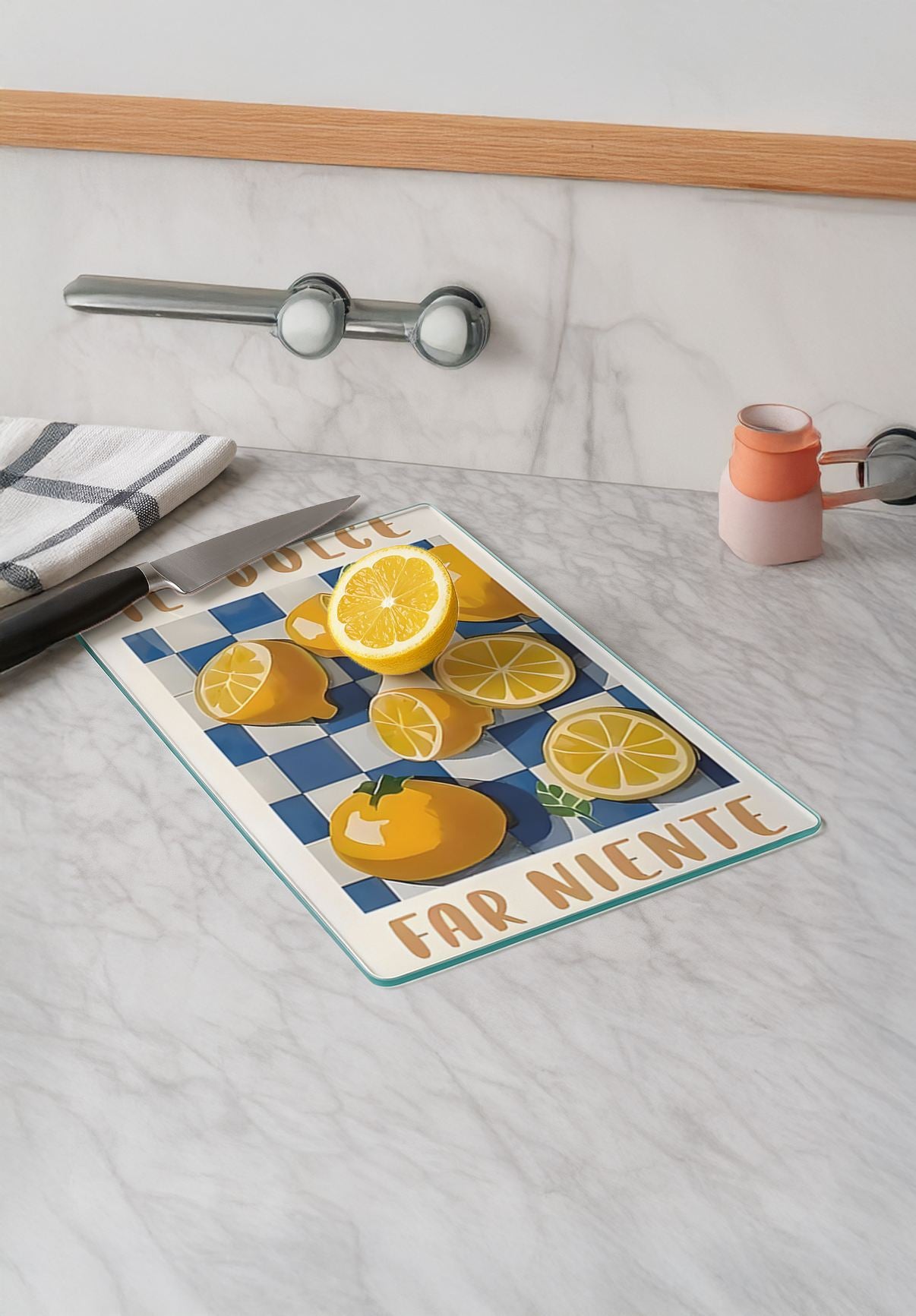 Tábua de corte de vidro temperado – 20 x 30 cm – Multicolorido