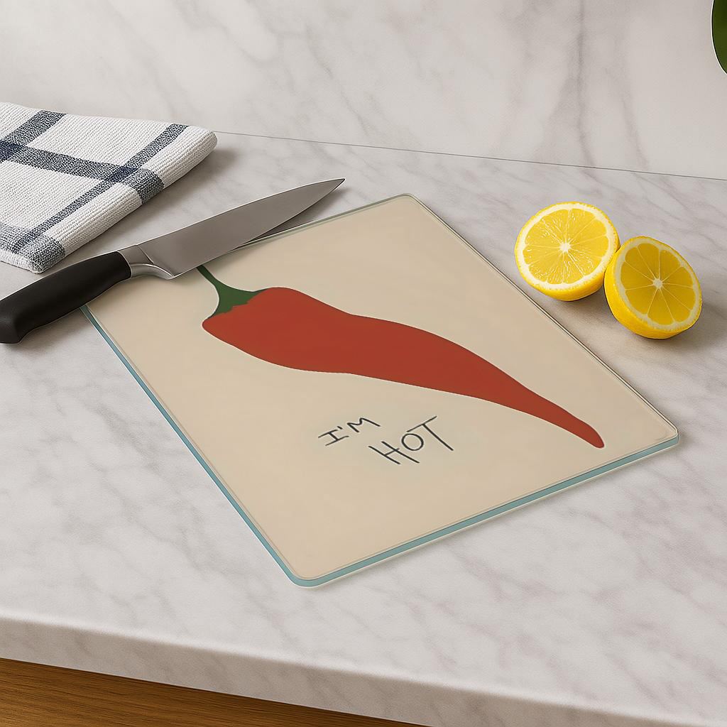 Tábua de corte em vidro temperado – 20 x 30 cm – multicolorido