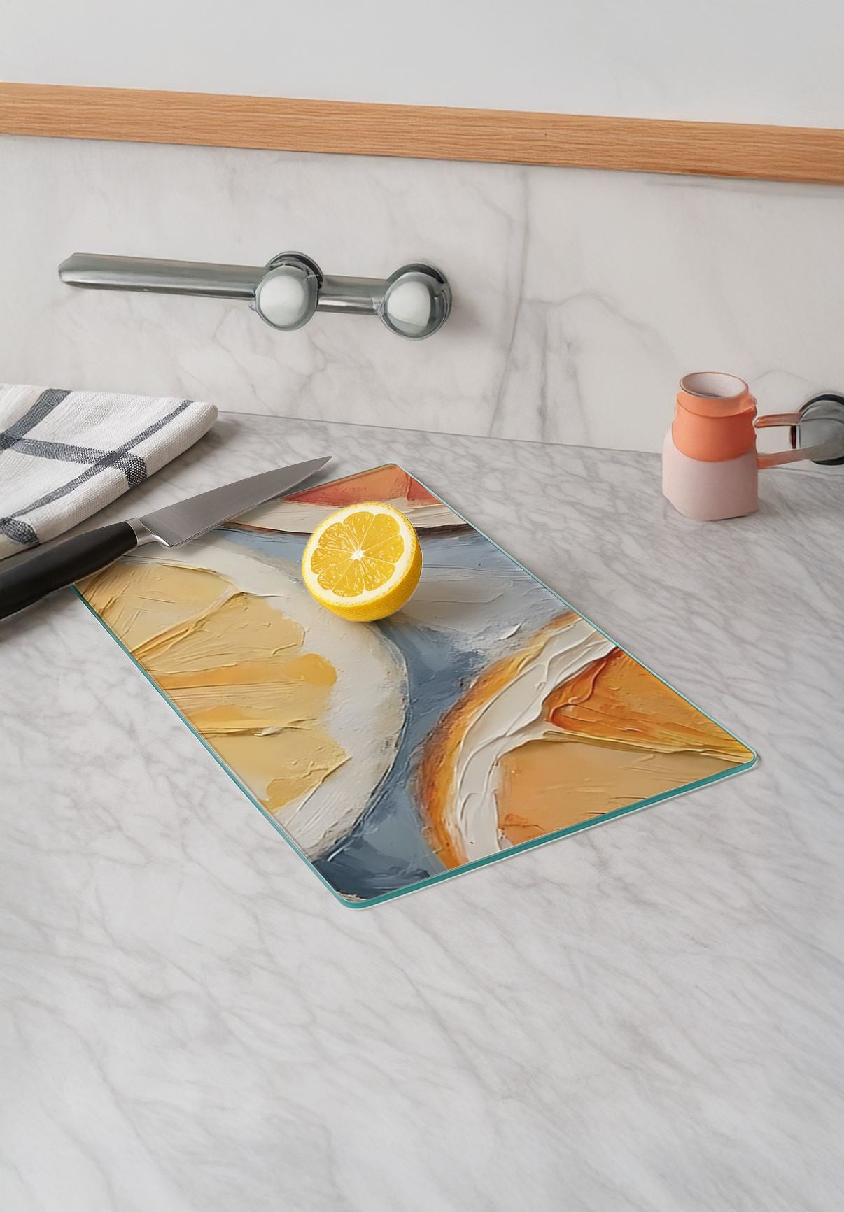 Tábua de Corte em Vidro Temperado – 20 x 30 cm – Multicolorido
