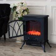 Lareira Elétrica Portátil com Efeito de Chama Realista 45x28,5x54cm - Preto