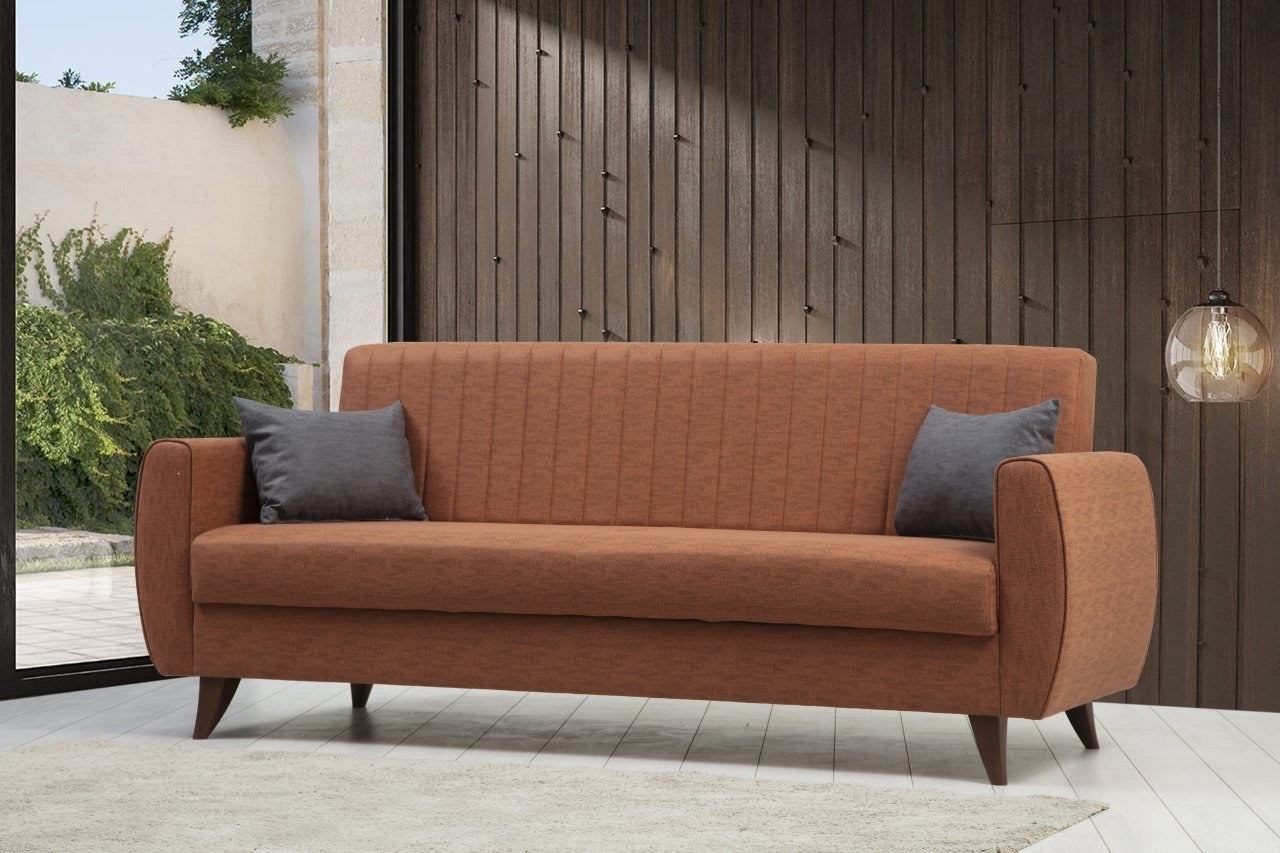 Sofá-cama de 3 lugares-Alkon-Azulejo Vermelho