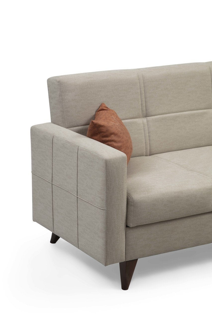 Sofá-cama de 3 lugares-Polya-Bege