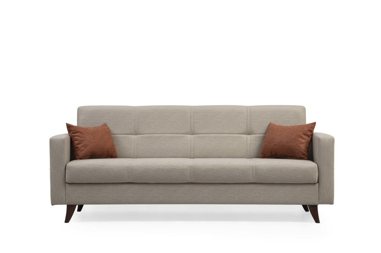 Sofá-cama de 3 lugares-Polya-Bege