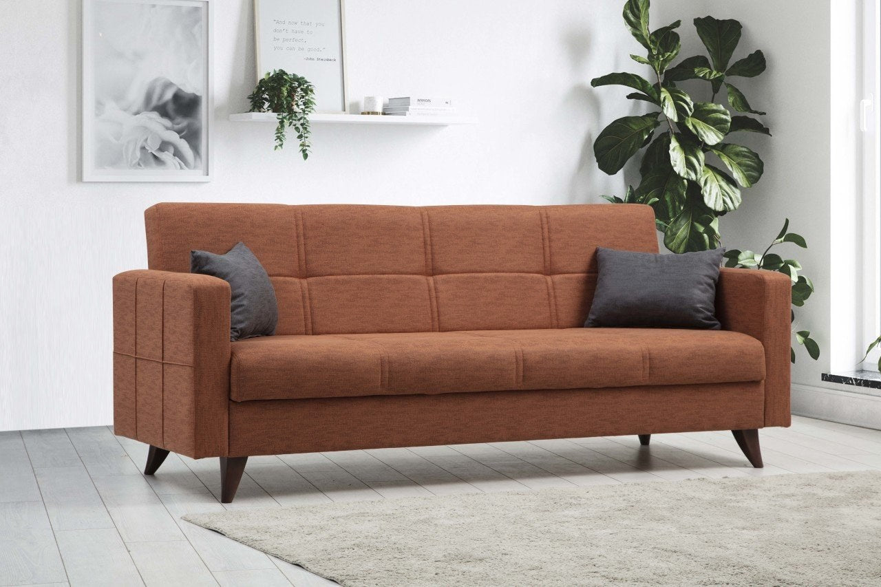 Sofá-cama de 3 lugares-Polya-Azulejo Vermelho