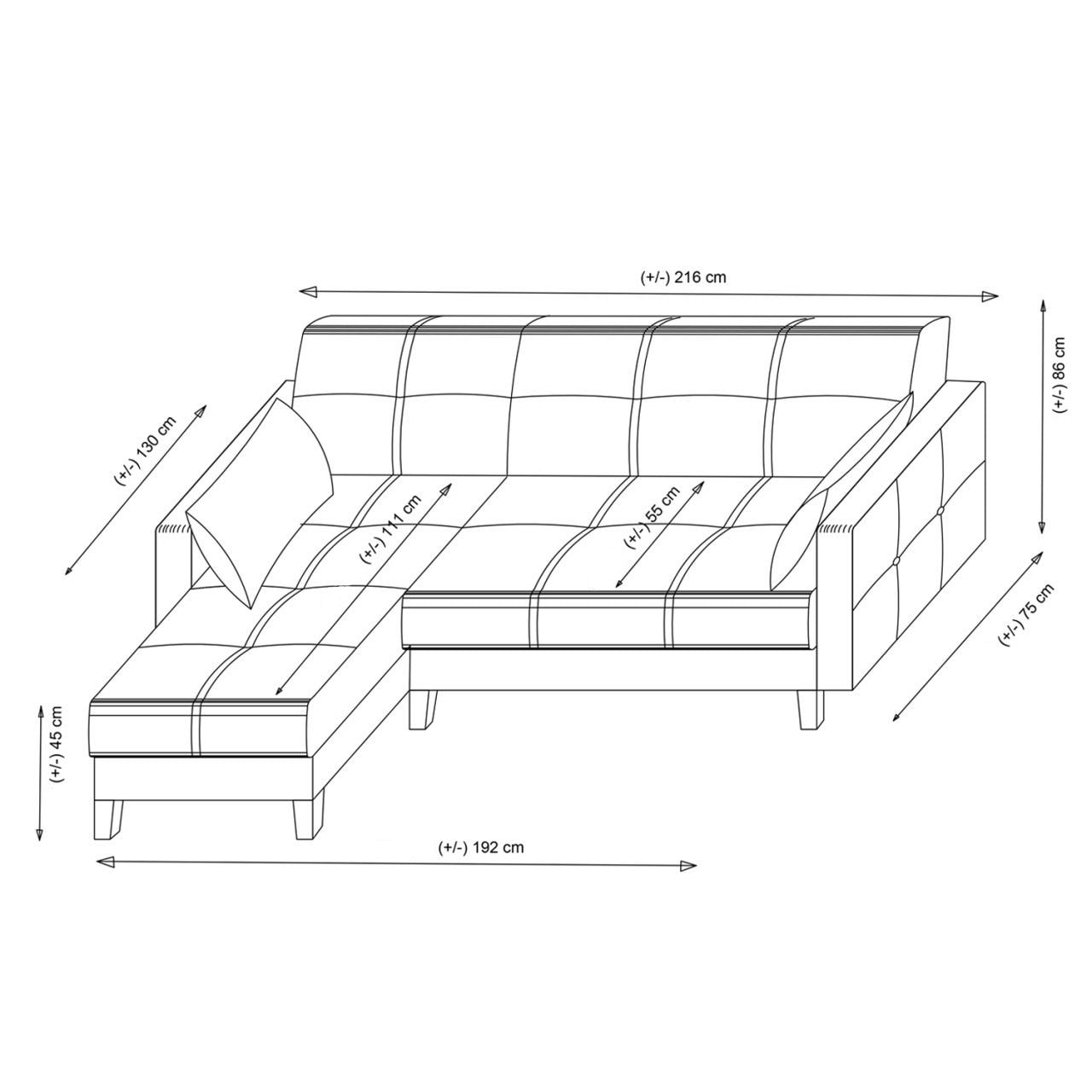 Sofá-cama de canto-Alkon-Cinza escuro