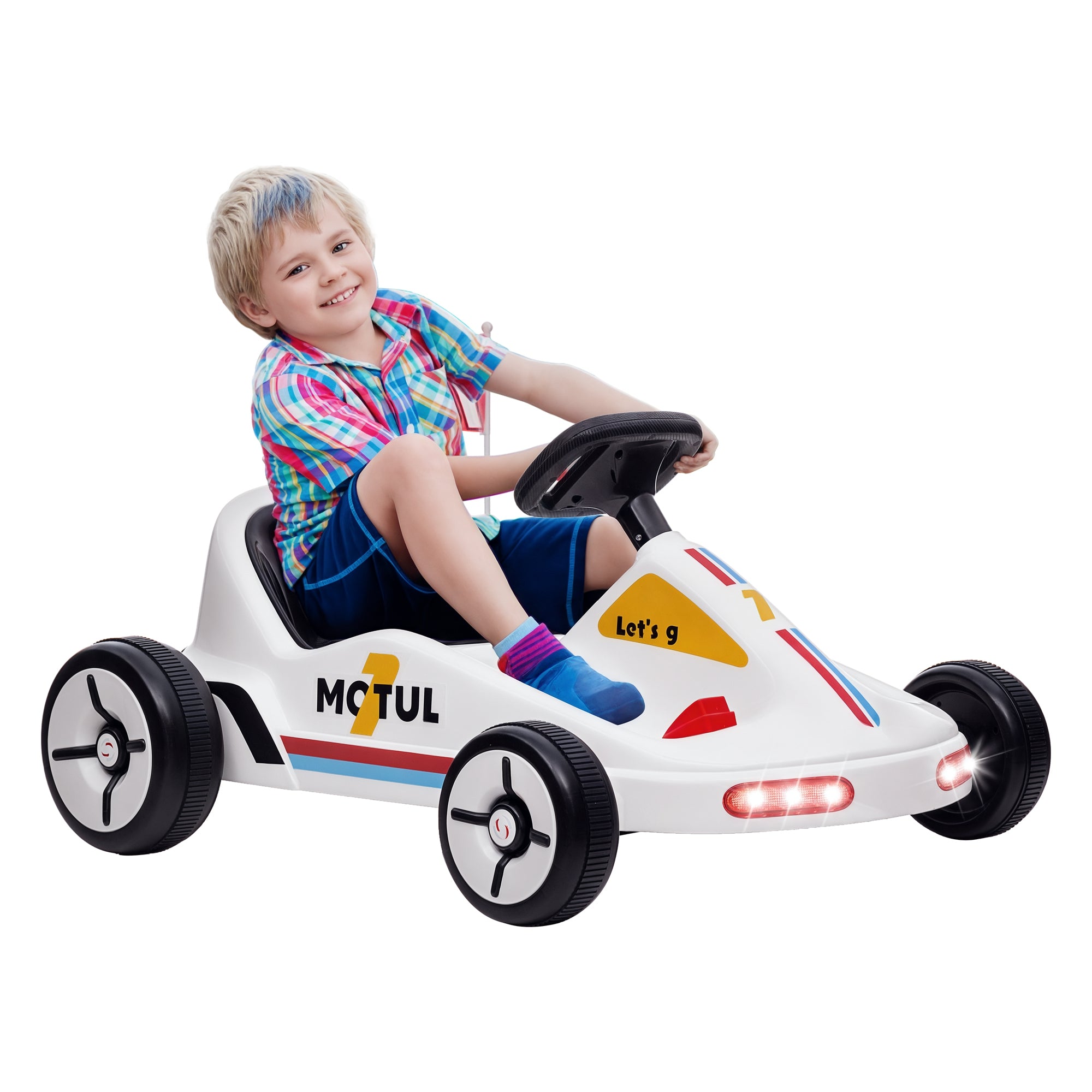 Kart Elétrico Infantil 85x70x45 cm Branco