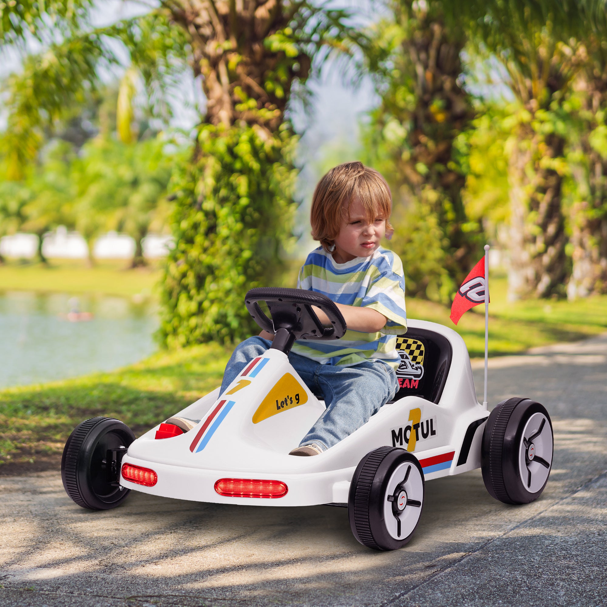 Kart Elétrico Infantil 85x70x45 cm Branco
