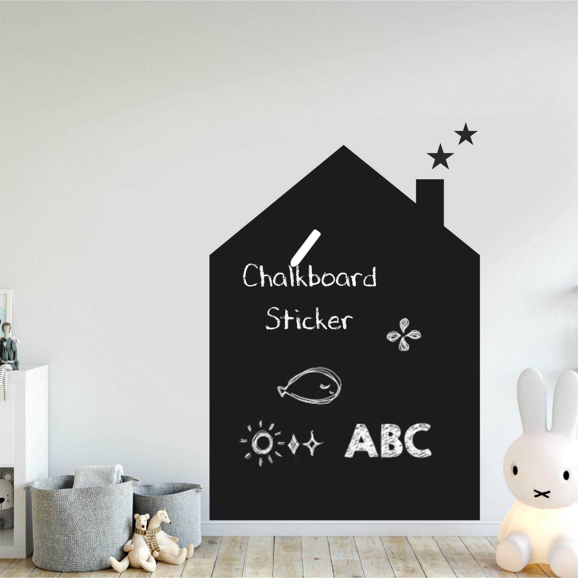 Autocolante Decorativo de Parede Preto Vinil Quadro de Giz 70x100cm