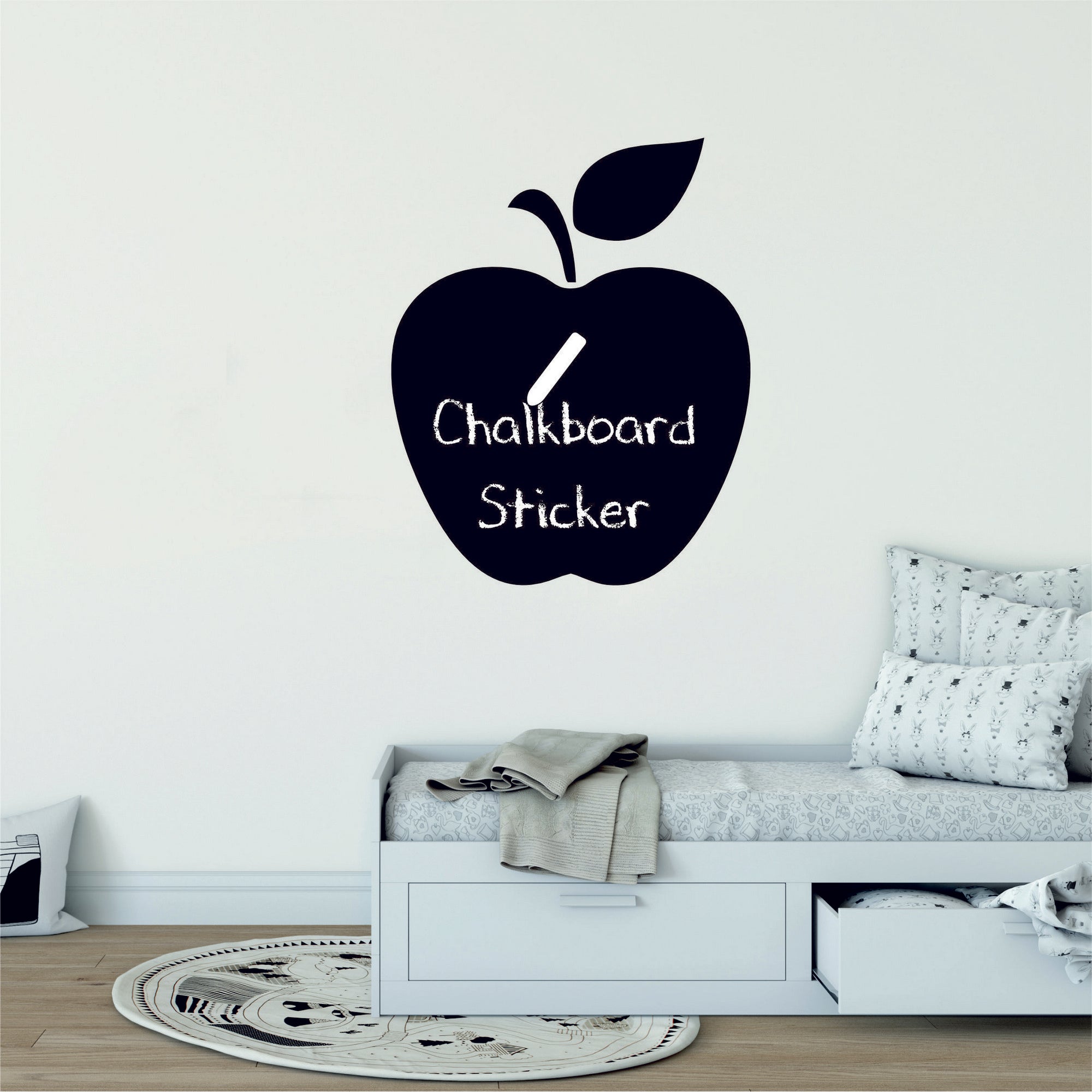 Autocolante Decorativo de Parede Preto Vinil Quadro de Giz 50x50cm