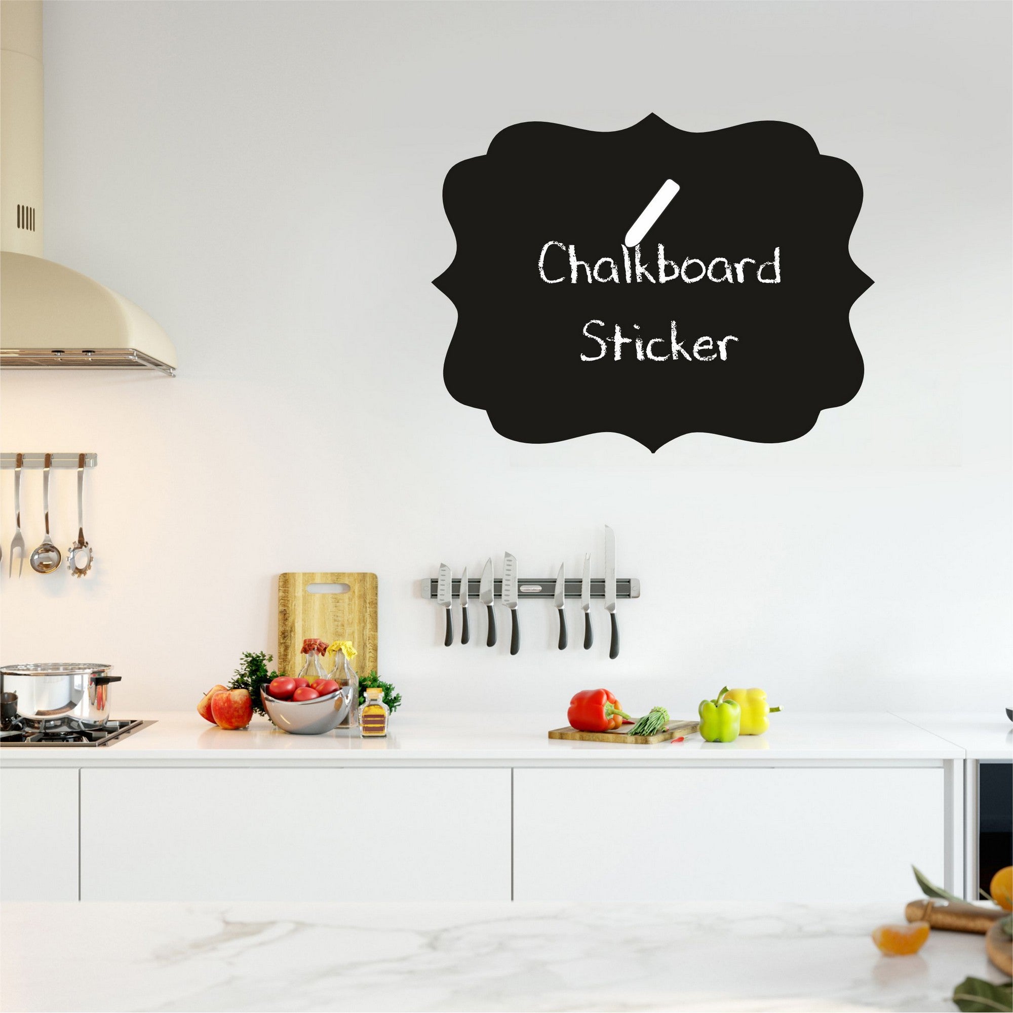 Autocolante de Parede em Vinil tipo Quadro de Giz, Preto, 60 x 50 cm (MY-00103 / 740ELB1103)
